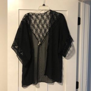 Black lace kimono